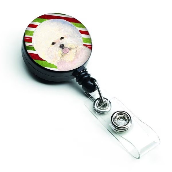 Bichon Frise Candy Cane Holiday Christmas Retractable Badge Reel, Teachers Aid, Mfr#: TE727236